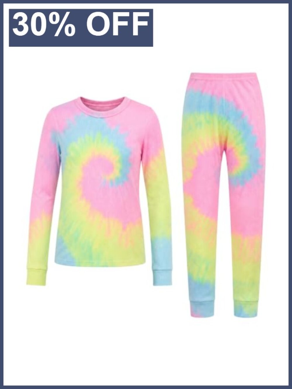 Girls' Cotton Blend Thermal Underwear Set 2-Piece Crew Neck Base Layer